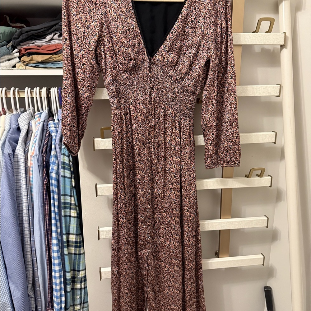 Floral V-Neck Women's Dress